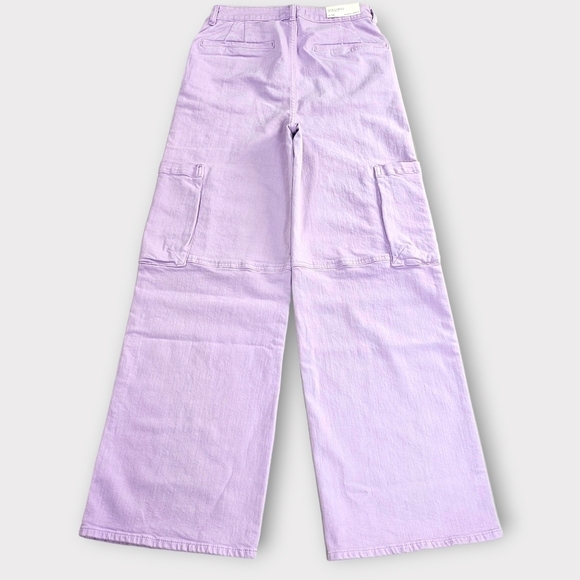 Warp + Weft Lavender Wide Leg Cargo Jeans - Picture 10 of 14